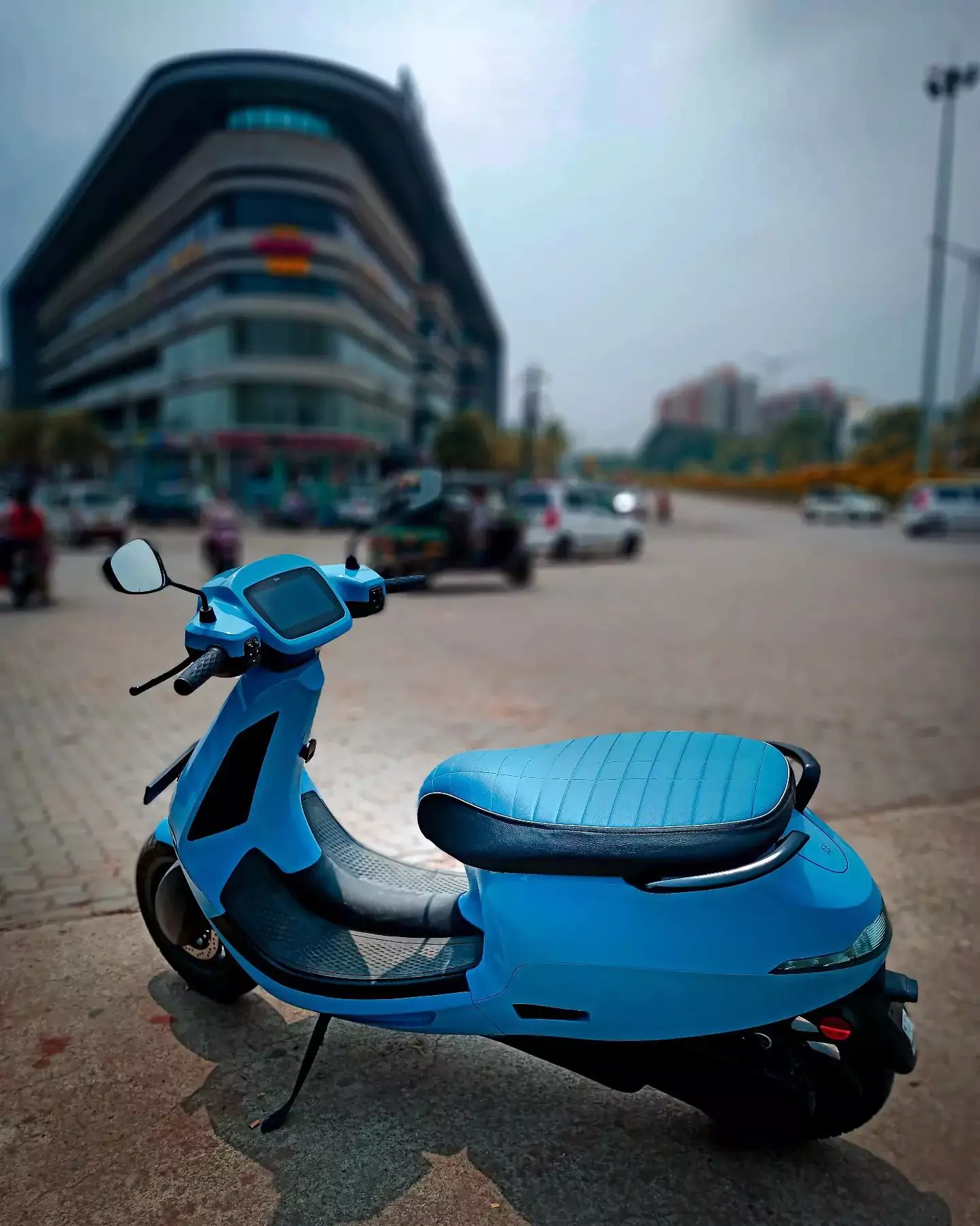 Ola S1 blue color electric scooter left side up view