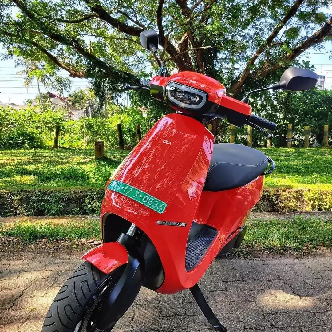 Ola S1 red color electric scooter front side view