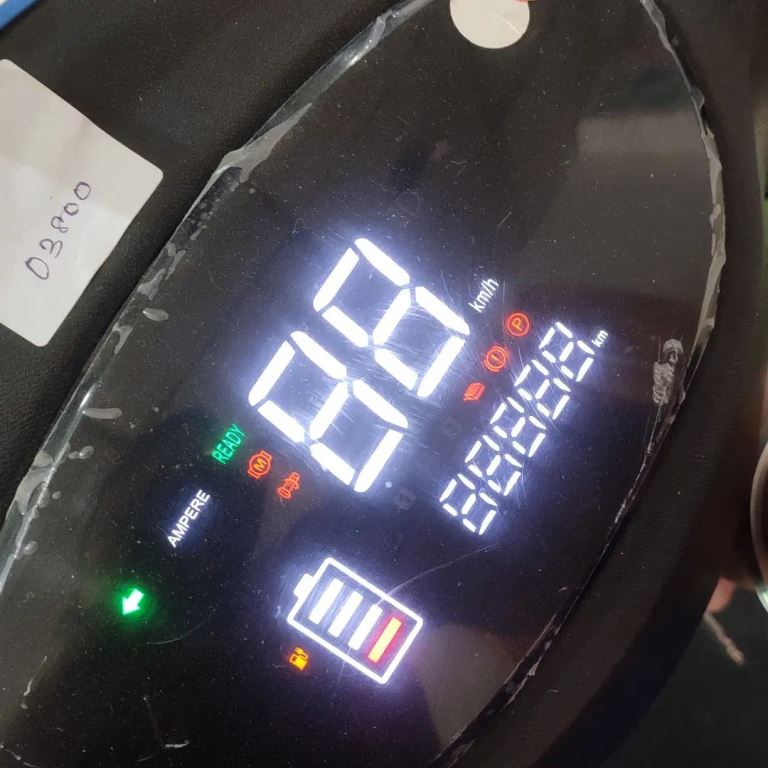 Ampere Reo Plus LA blue color electric scooter digital display