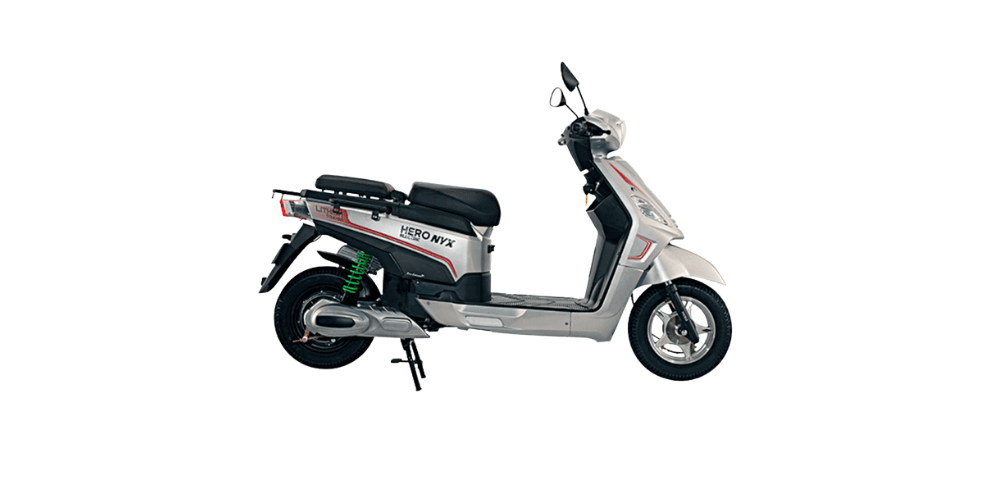 hero electric nyx lx electric scooter silver color