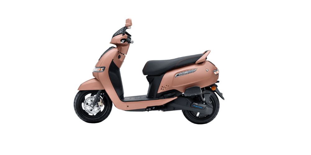 tvs iqube electric scooter coral sand glossy color